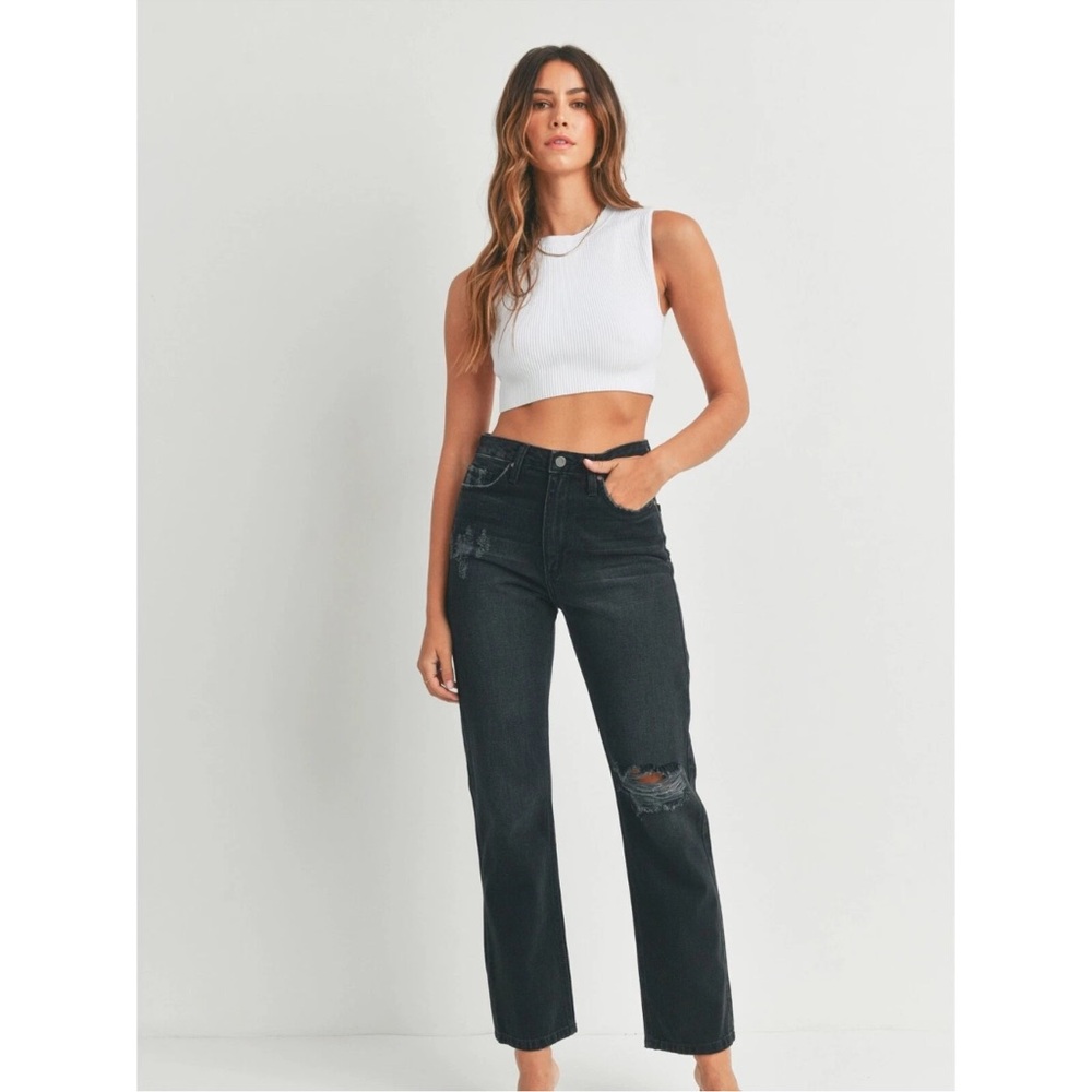 NWT New Just Black denim Beth, high-rise straight jeans 27 4 Anthropologie $288